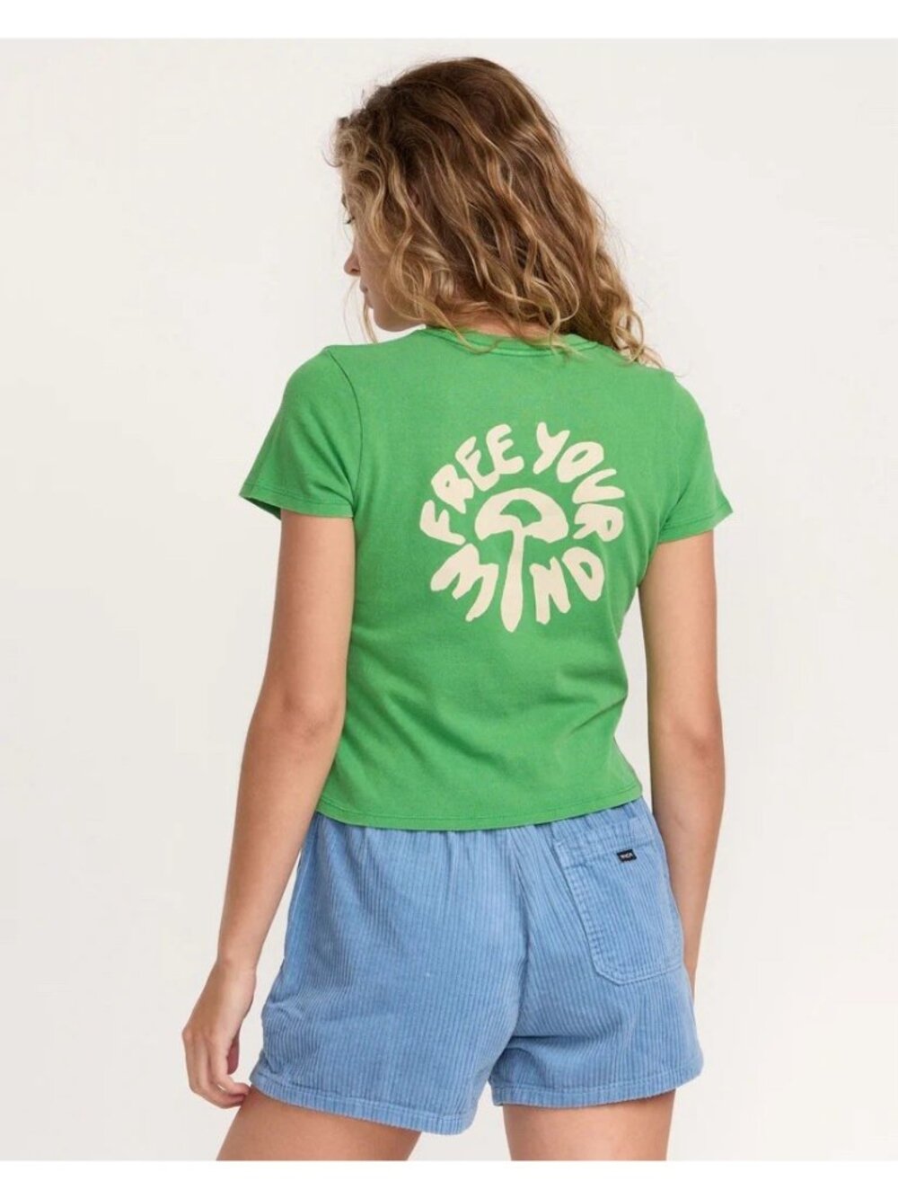$32 RVCA Women’s 411 Tee Short Sleeves In Green Size L